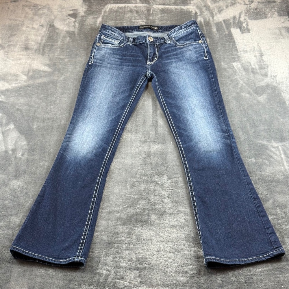 Express Jeans Stella Low Rise Bootcut Dark Wash Denim Blue Size 6R